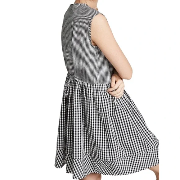 Madewell Tie Back Cotton Gingham Dress Sz S - Picture 3 of 16